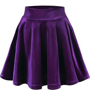 Elegant Purple Velvet Skirt